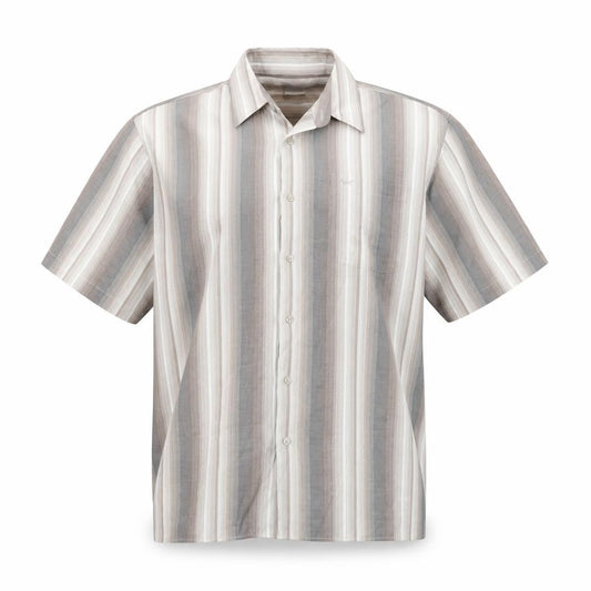 Front view of Wolsey men’s multicoloured striped button-up, size L