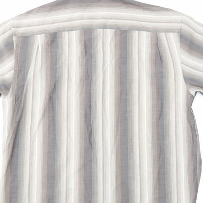 Brand and care label for Wolsey men’s multicoloured striped button-up, size L