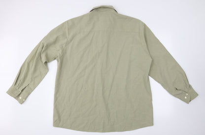 Back view of George men’s green check button-up, size L