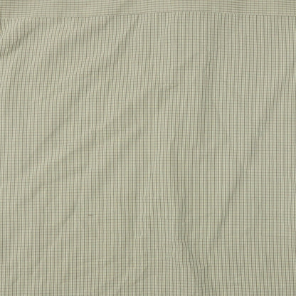 Brand and care label for George men’s green check button-up, size L