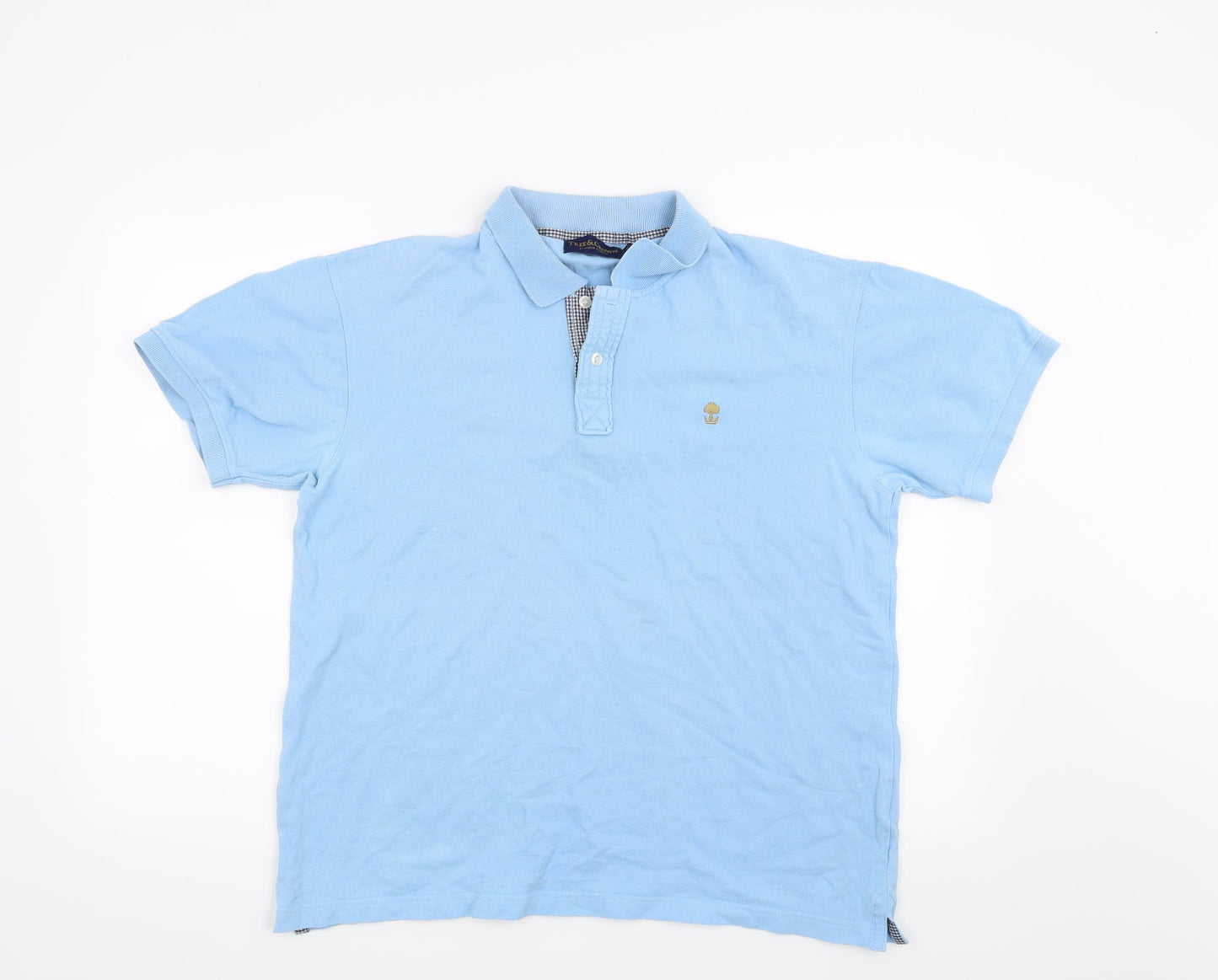 Tree & Crown Mens Blue    Polo Size M