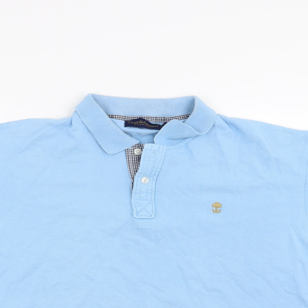 Tree & Crown Mens Blue    Polo Size M