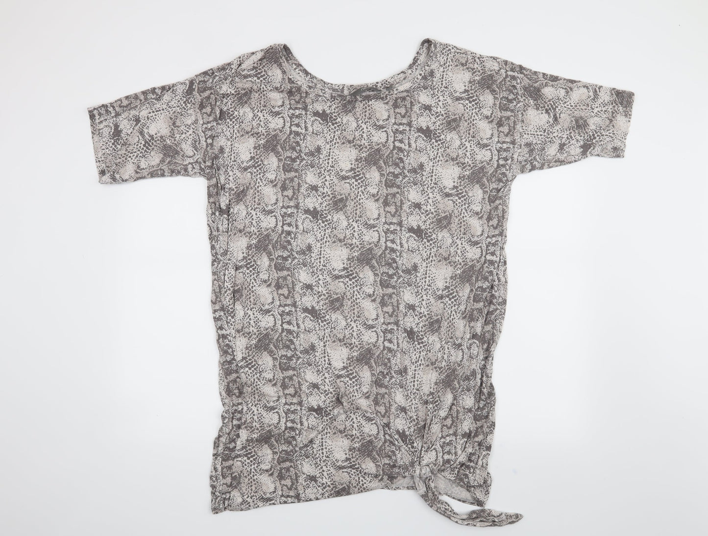 NEXT Womens Beige Animal Print  Basic T-Shirt Size 18