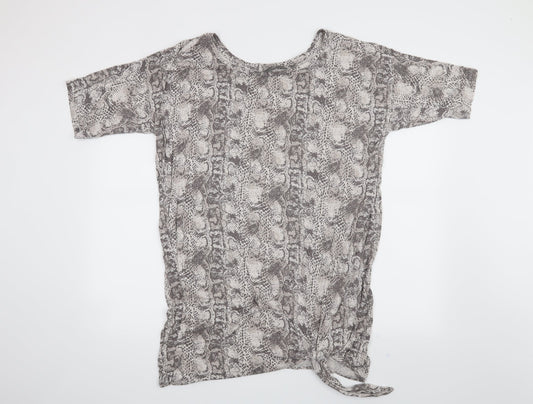 NEXT Womens Beige Animal Print  Basic T-Shirt Size 18