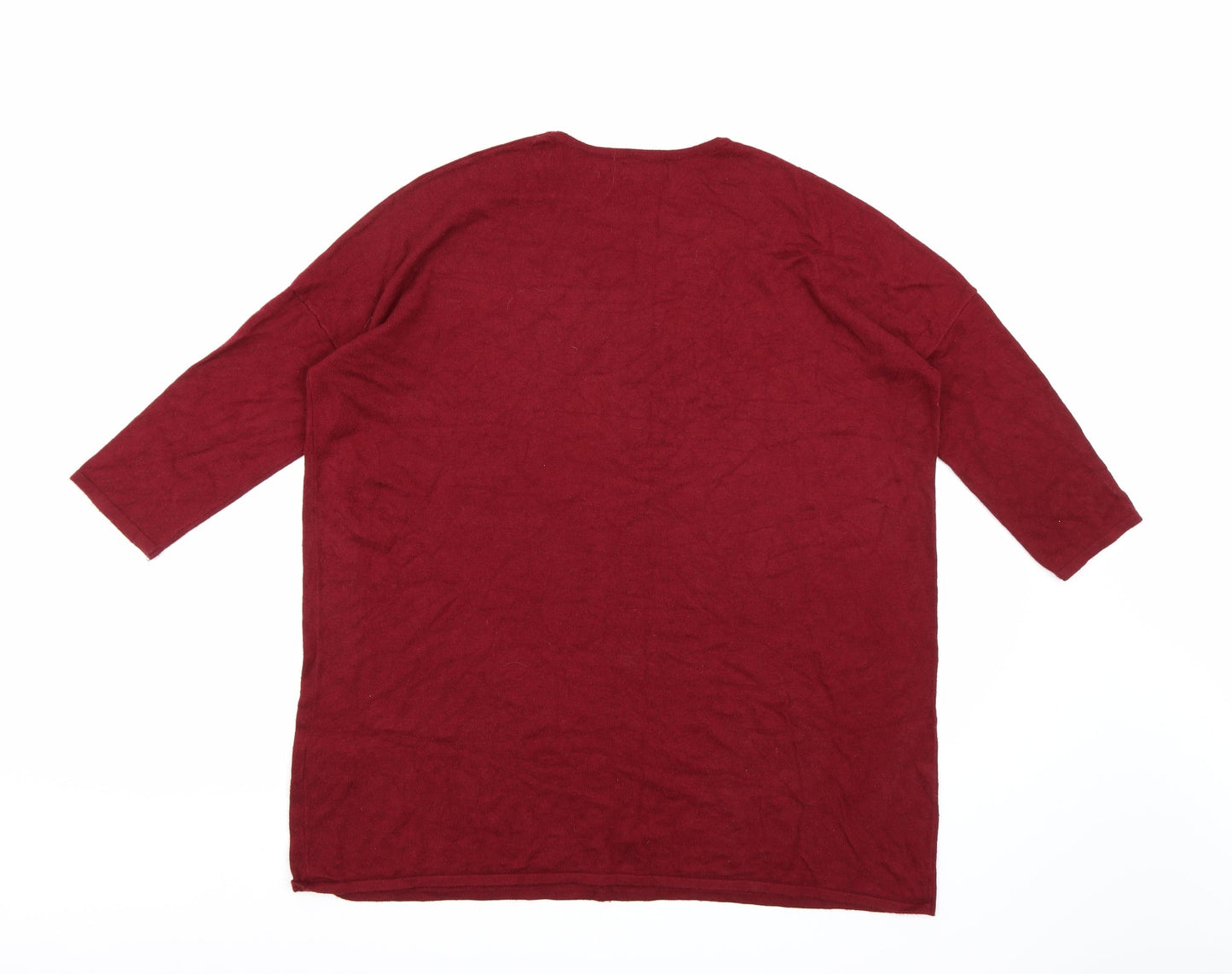 Soon Womens Red  Knit Pullover Jumper Size 12