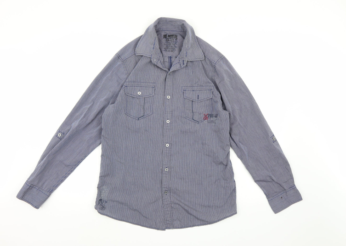 Red Herring Mens Blue Striped   Button-Up Size M