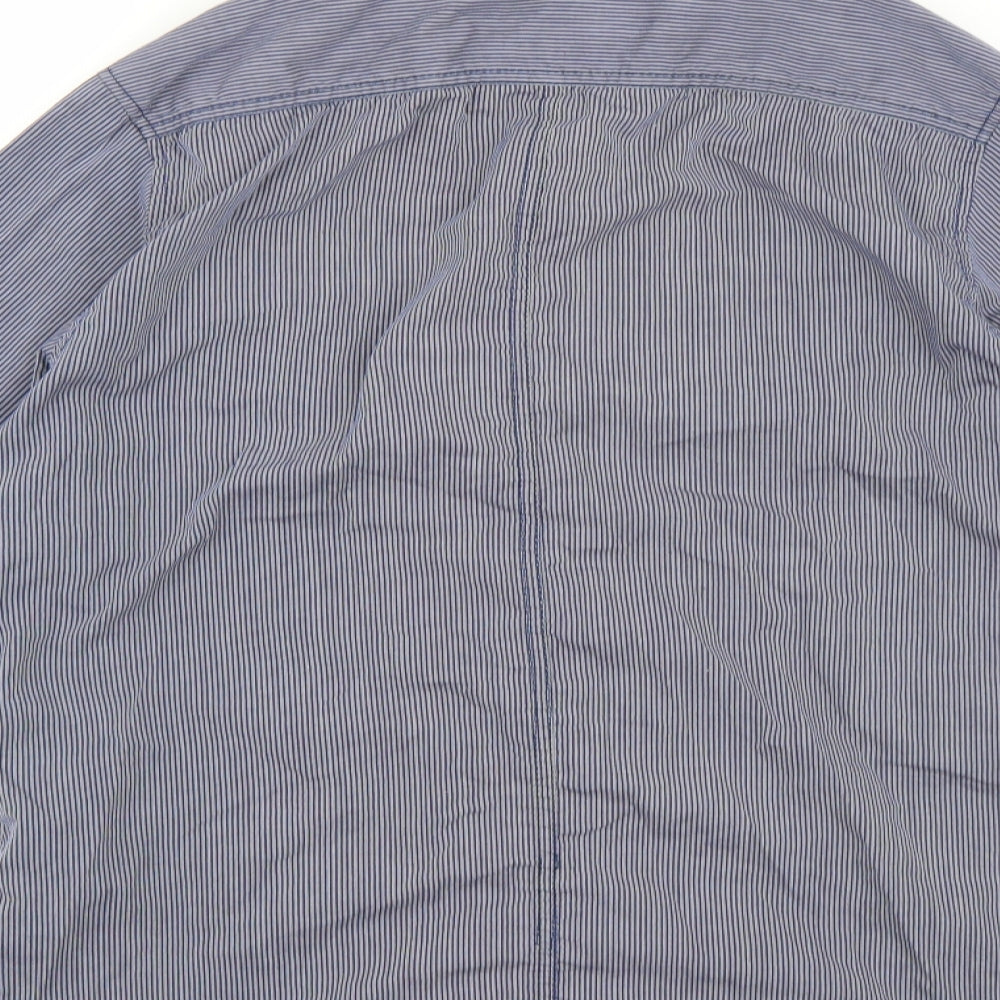 Red Herring Mens Blue Striped   Button-Up Size M
