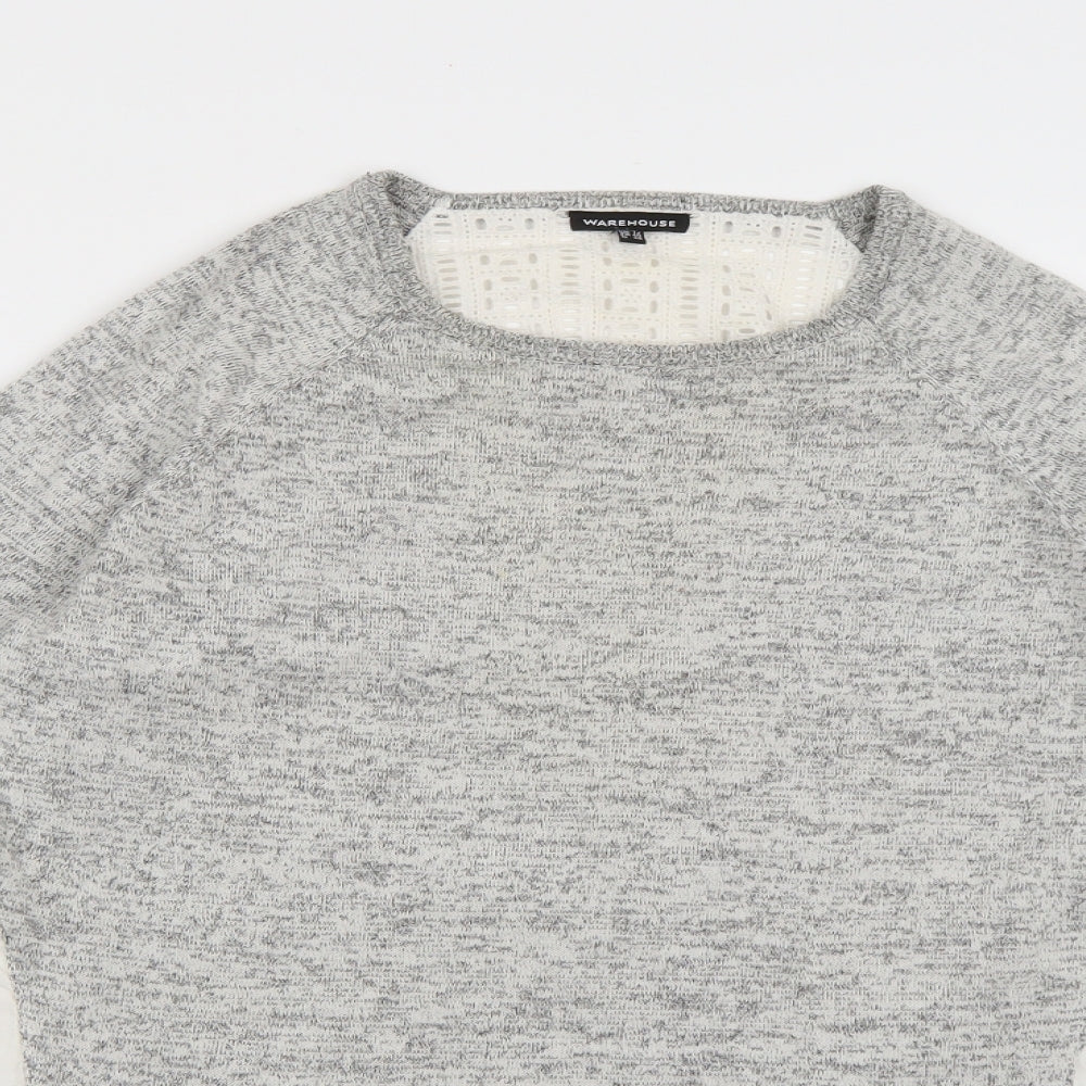 Warehouse Womens Grey  Knit Pullover Jumper Size 12