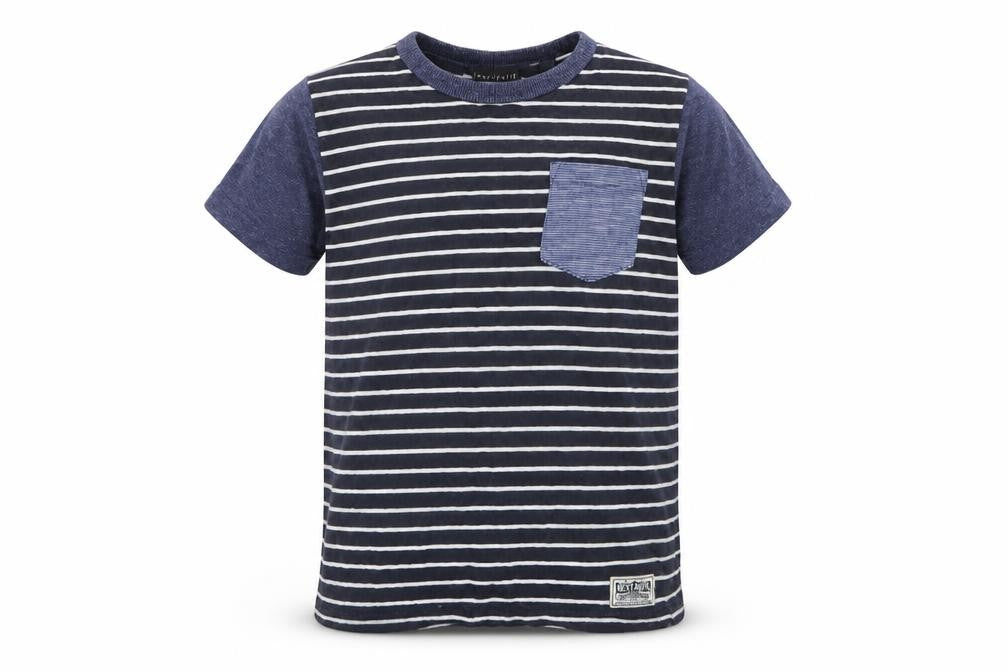 Next Boys Blue Striped  Basic T-Shirt Size 6 Years
