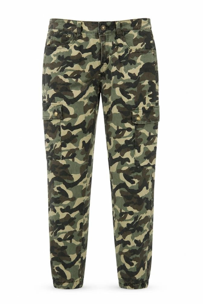 Monday Girls Green Camouflage  Tapered Jeans Size XL