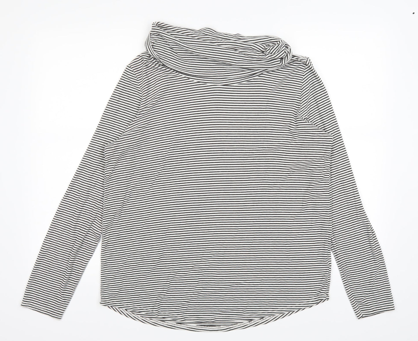 Deane & White Womens White Striped  Pullover Jumper Size L