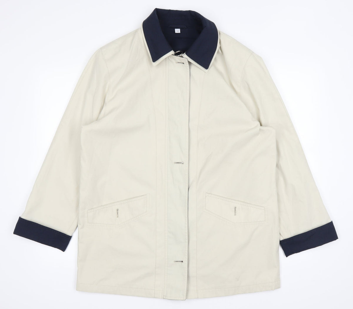 Preworn Womens Ivory   Jacket Coat Size 12
