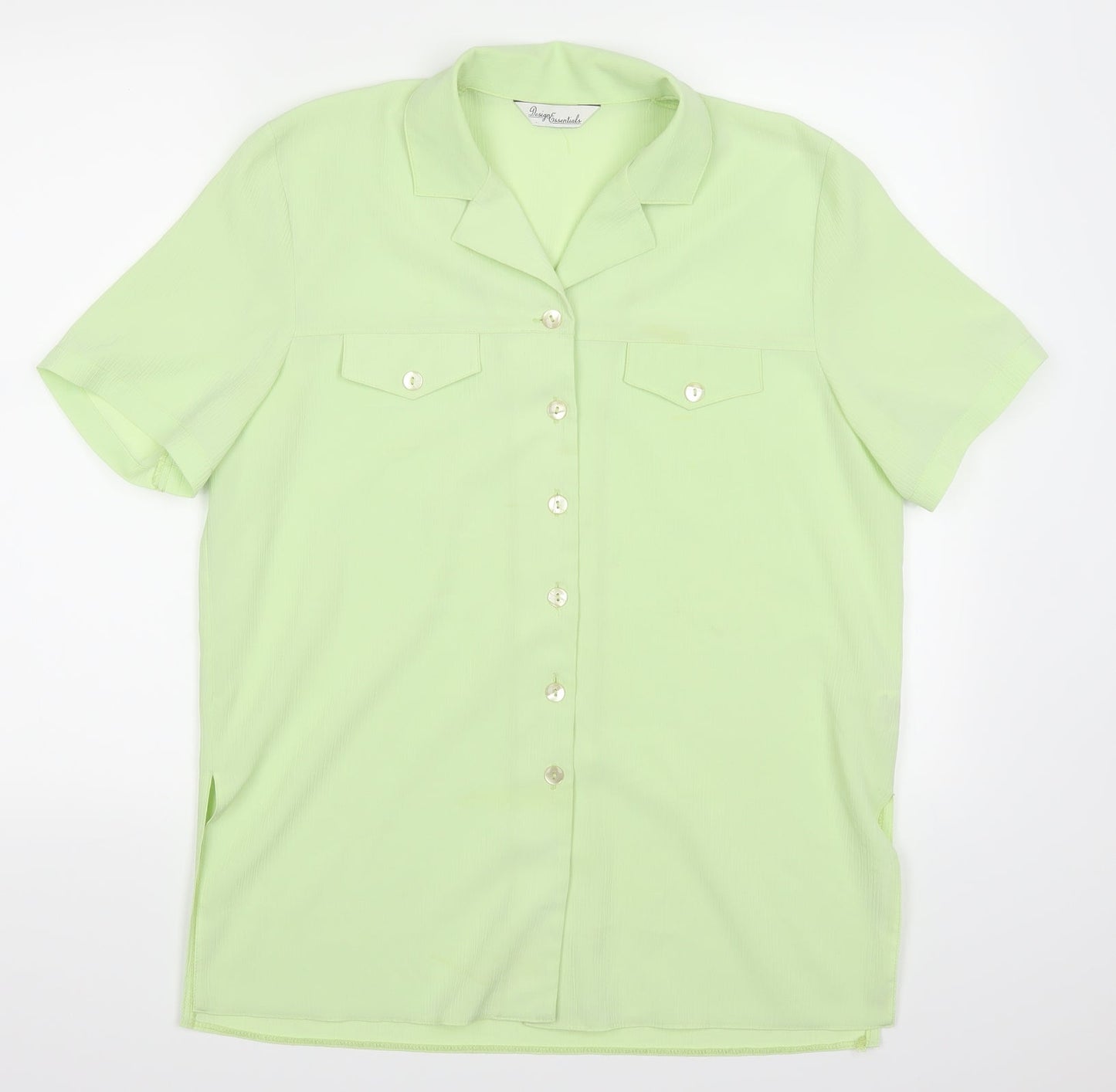 Design Essentials Womens Green   Basic Button-Up Size 14