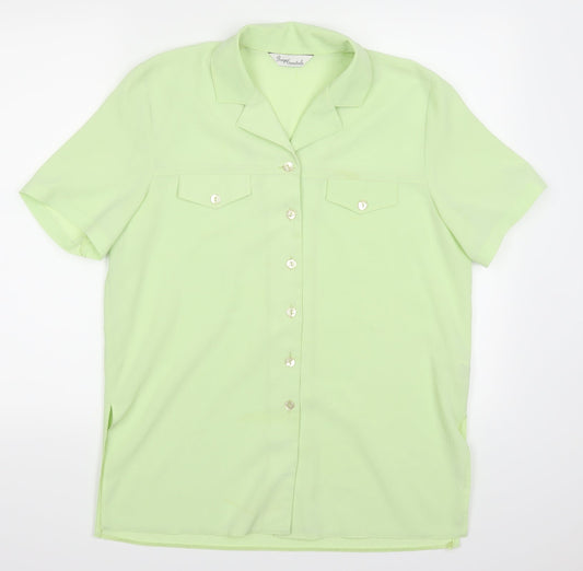 Design Essentials Womens Green   Basic Button-Up Size 14