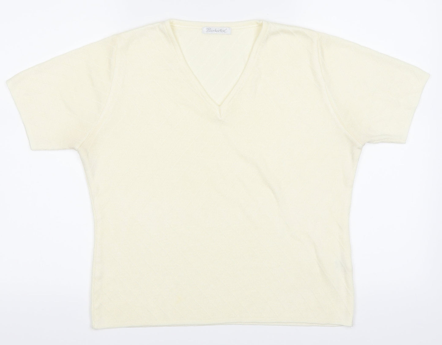 Berkertex Womens Yellow   Basic T-Shirt Size 14