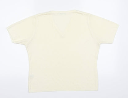 Back view of Berkertex women’s yellow basic t-shirt, size UK 14