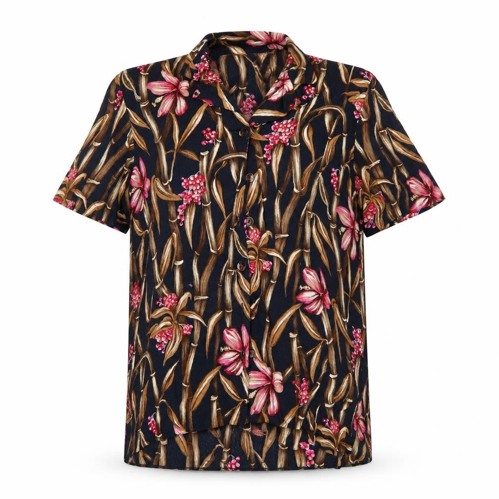 Bonmarché Womens Blue Floral Basic Button-Up Size 12