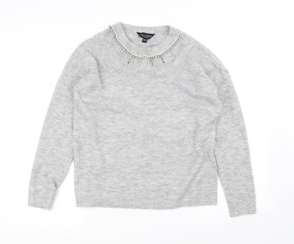 Additional front view of Dorothy Perkins women’s grey jumper, size UK 14