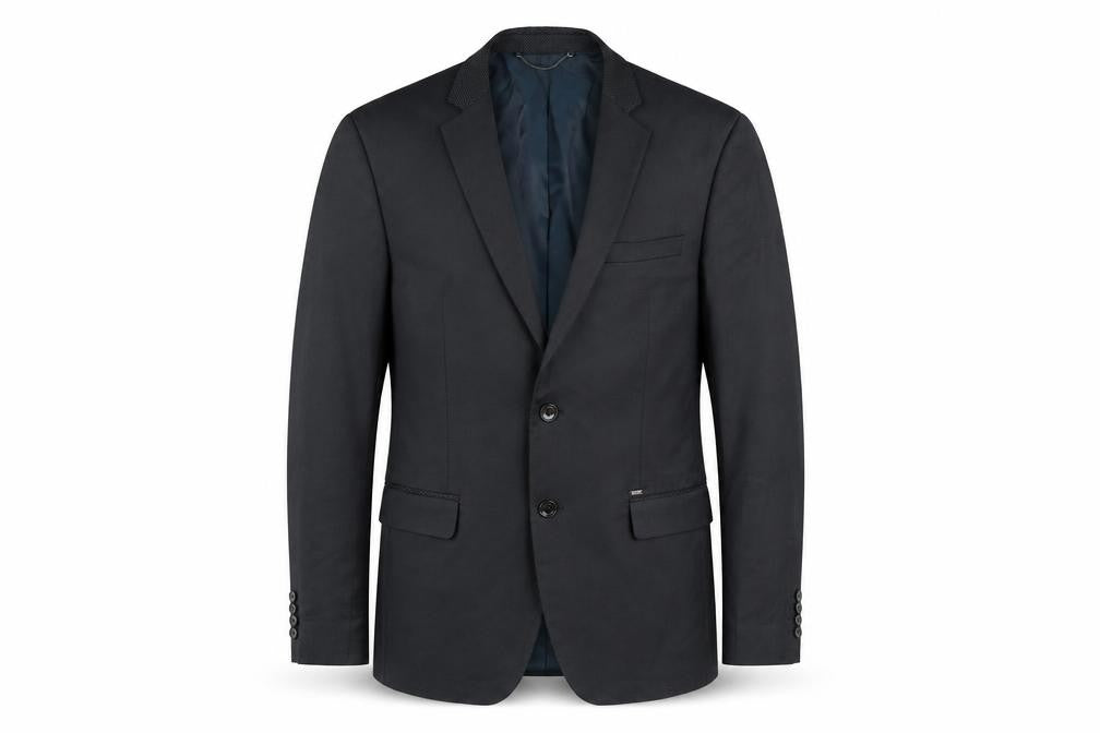 Front view of Zara men’s grey jacket suit jacket, size 40