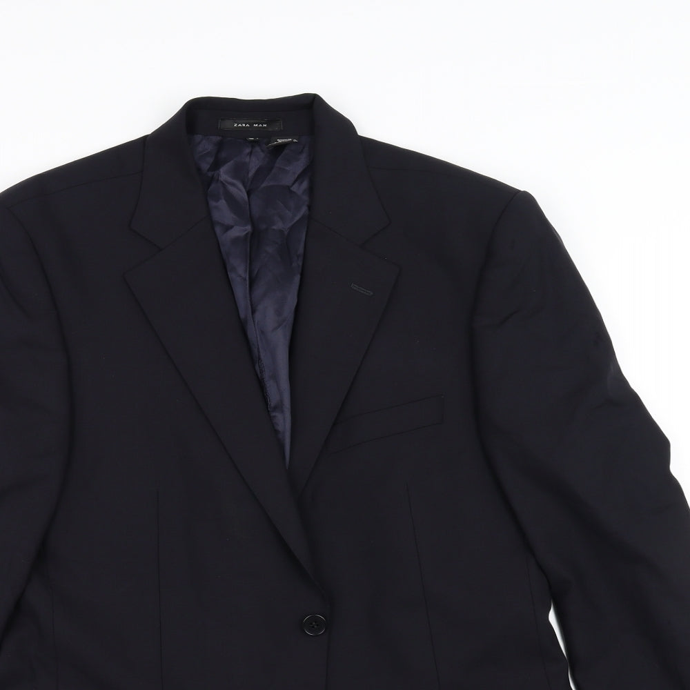 Zara Mens Blue   Jacket Suit Jacket Size 40