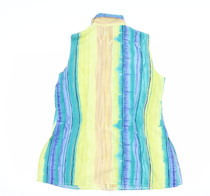 Back view of Your Sixth Sense women’s blue striped basic button-up, size UK 16