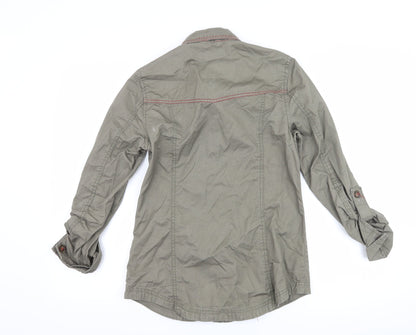Back view of Atmosphere women’s green basic button-up, size UK 8