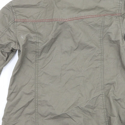 Brand and care label for Atmosphere women’s green basic button-up, size UK 8