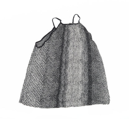Back view of H&M women’s black polka dot basic tank, size XS