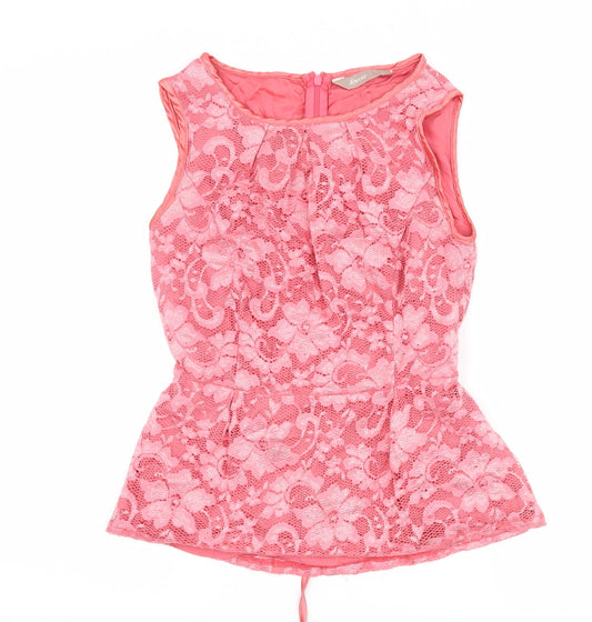 Awear Womens Pink Floral  Basic Tank Size 8