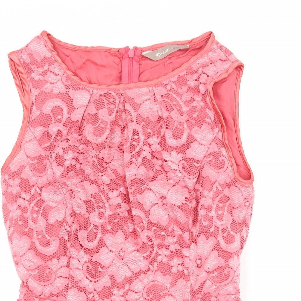 Awear Womens Pink Floral  Basic Tank Size 8