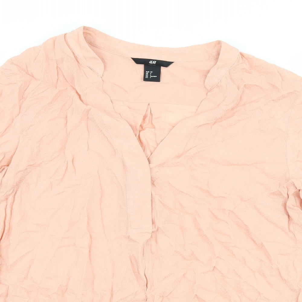 H&M Womens Pink Polka Dot  Basic Blouse Size 6
