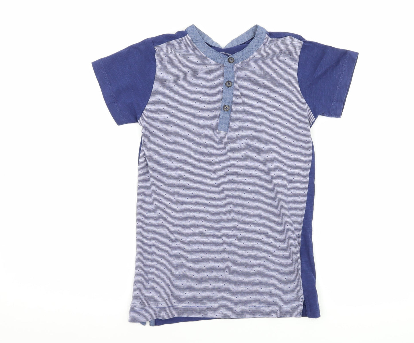Matalan Boys Blue Striped  Basic T-Shirt Size 8 Years