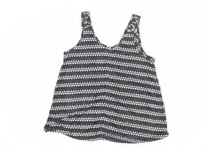 Back view of H&M women’s black geometric basic tank, size M
