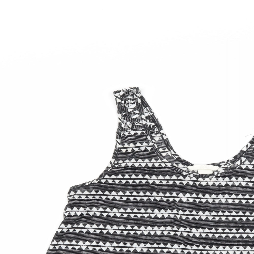 H&M Womens Black Geometric  Basic Tank Size M