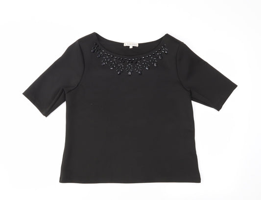 Lee Ann Womens Black   Basic Blouse Size 12