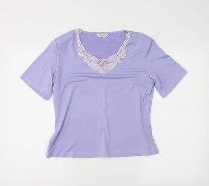 Additional front view of Berkertex women’s purple basic blouse, size UK 14