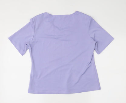 Back view of Berkertex women’s purple basic blouse, size UK 14