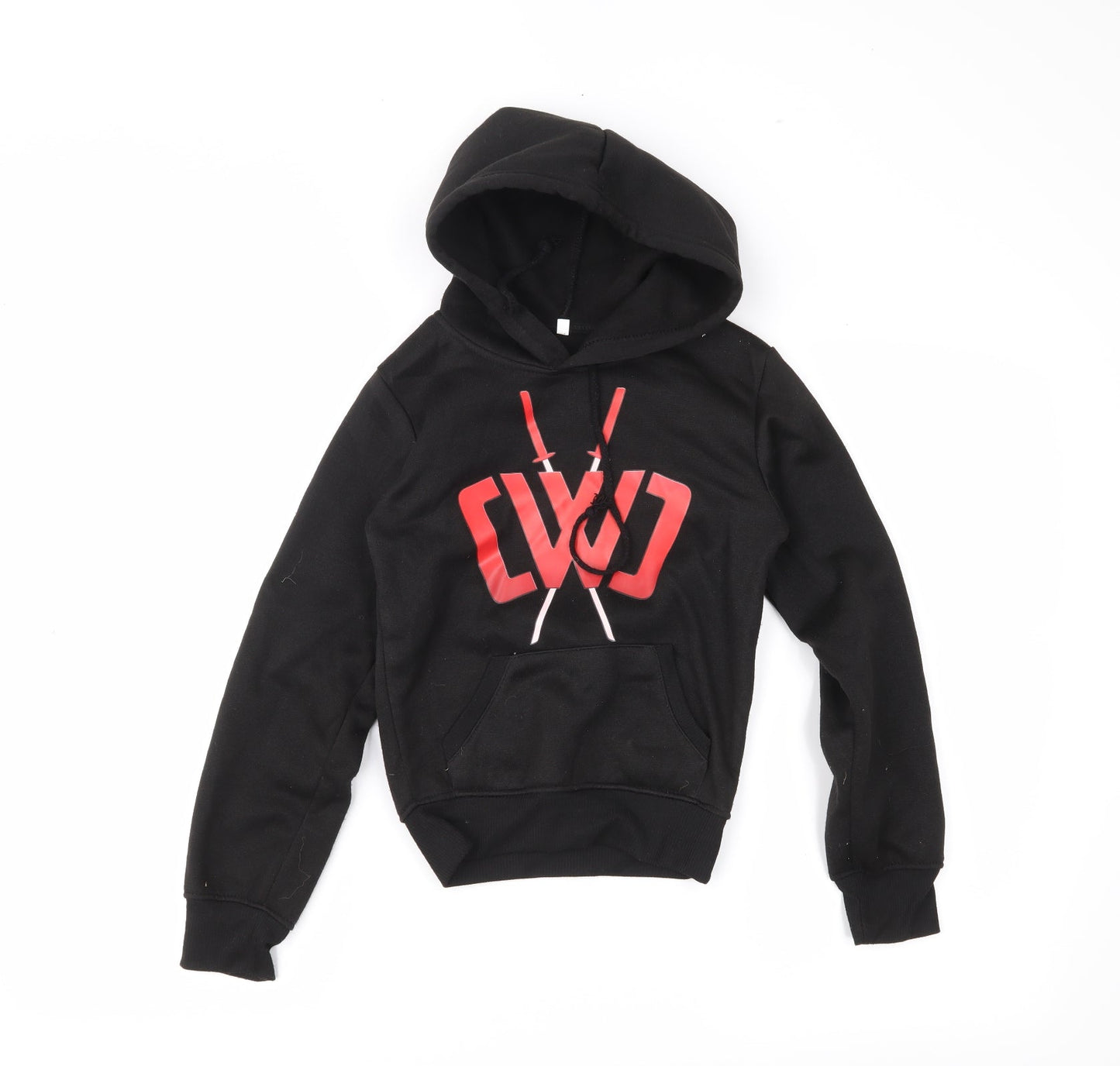 Preworn Boys Black   Pullover Hoodie Size 7 Years