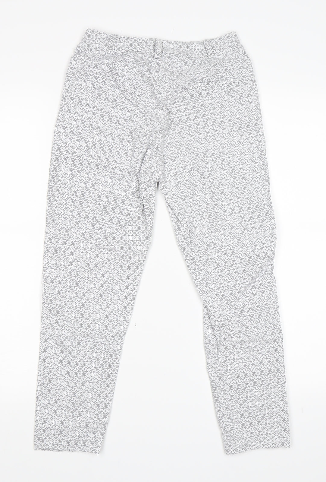 Preworn Womens Grey Paisley  Capri Trousers Size M L22 in