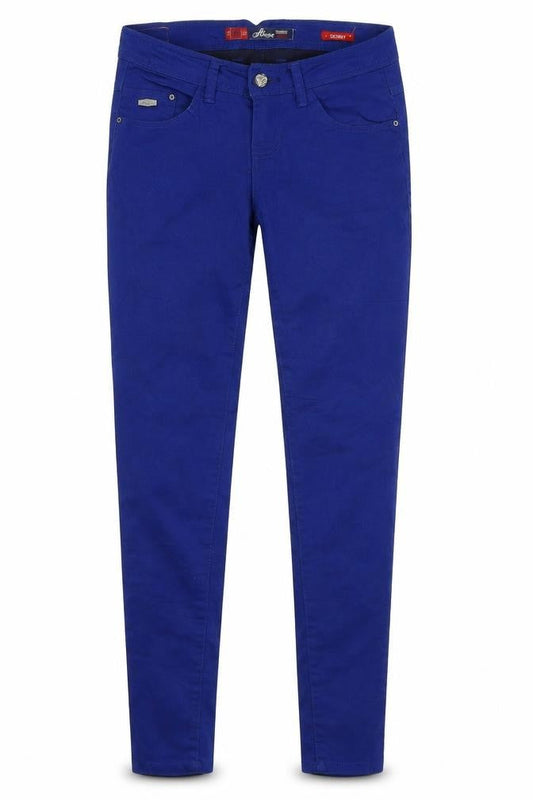 Front view of House Denim women’s blue skinny jeans, size UK 8, 30-inch leg