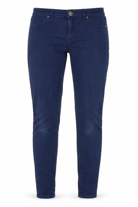 Front view of RESERVED women’s blue skinny jeans, size UK 30, in, 30-inch leg