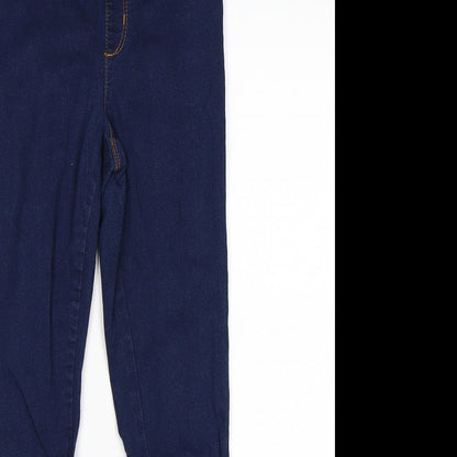 Close-up detail of Primark women’s blue jegging jeans, size UK 8, 25-inch leg