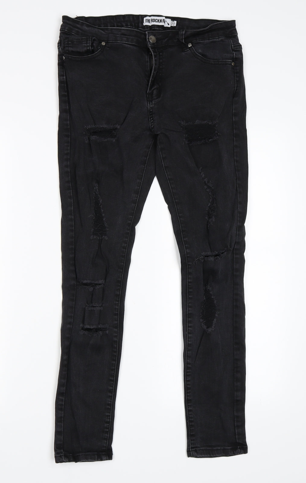 The Rockin Rev Womens Black   Skinny Jeans Size 14 L27 in