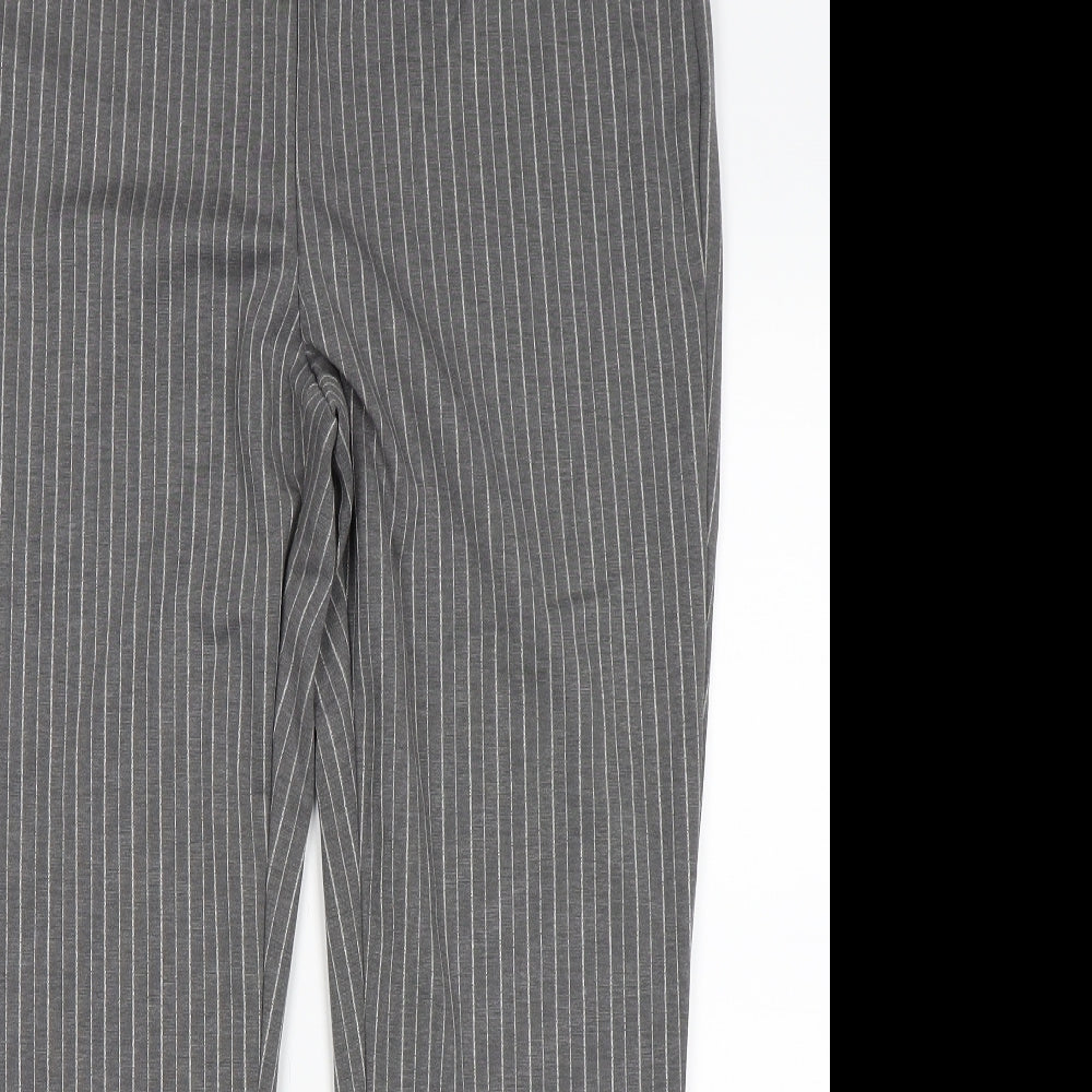 Preworn Womens Grey Striped   Leggings Size 36 in L27 in