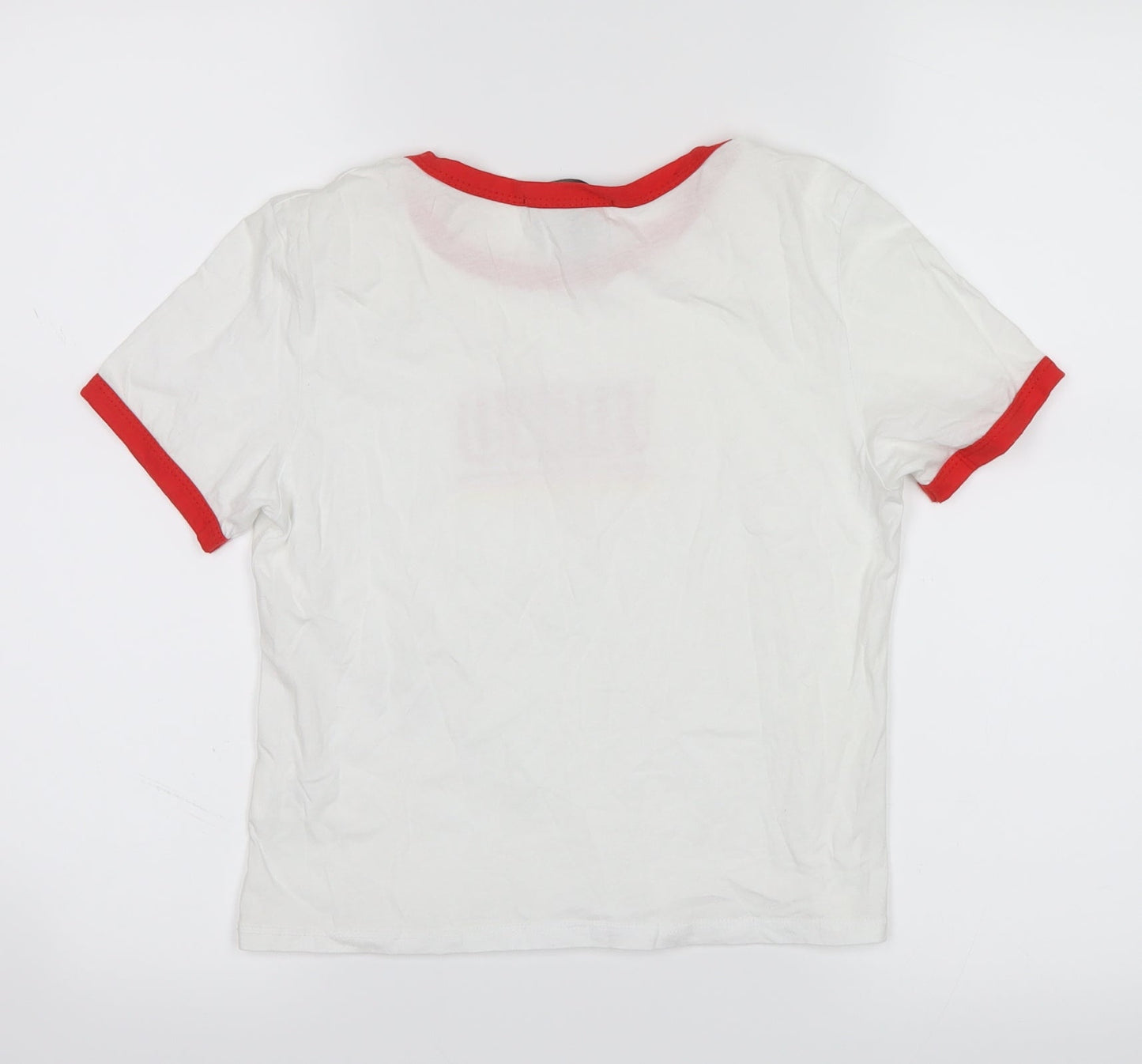 FOREVER 21 Womens White   Cropped T-Shirt Size S  - tokyo