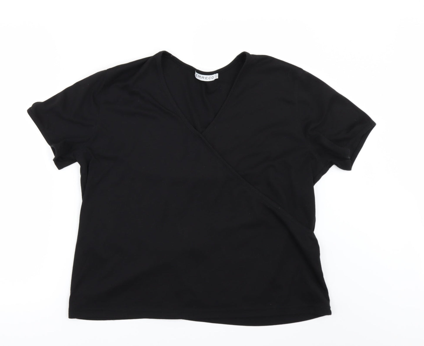Emreco Womens Black   Basic T-Shirt Size 18