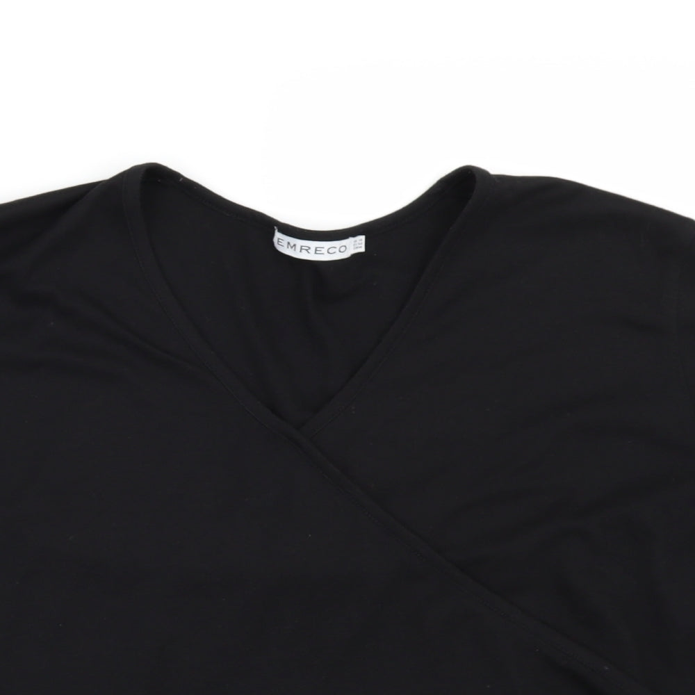Emreco Womens Black   Basic T-Shirt Size 18
