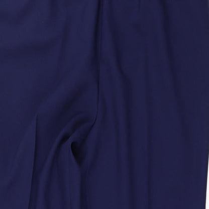 Close-up detail of Alia women’s blue trousers, size UK 20, 29-inch leg