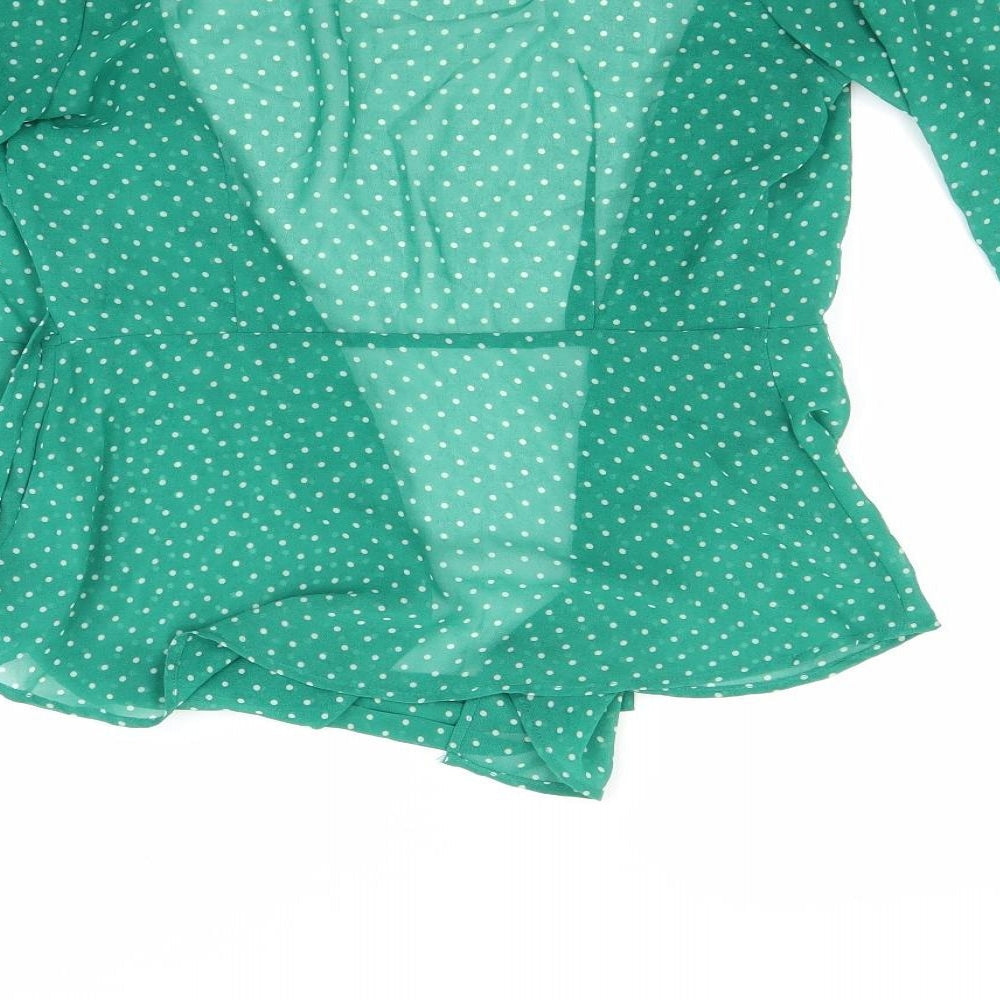 Primark Womens Green Polka Dot  Basic Blouse Size 6