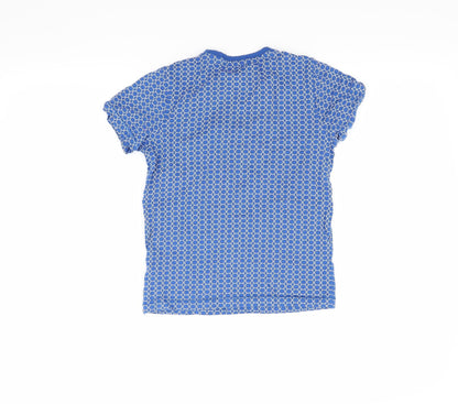 Back view of F&F boys’ blue striped basic t-shirt, size 7-8, years